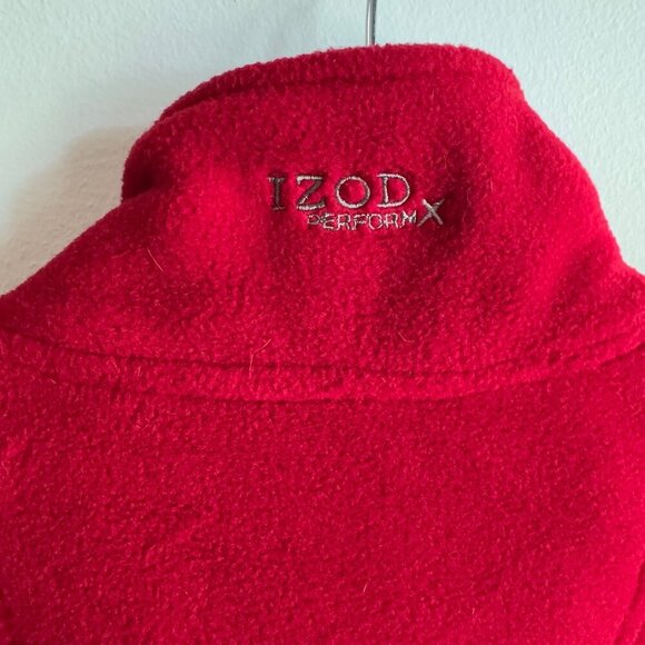 IZOD PerformX Pullover Sweater Mens Large Red 1/4 Zip Fleece NWT - Picture 6 of 10